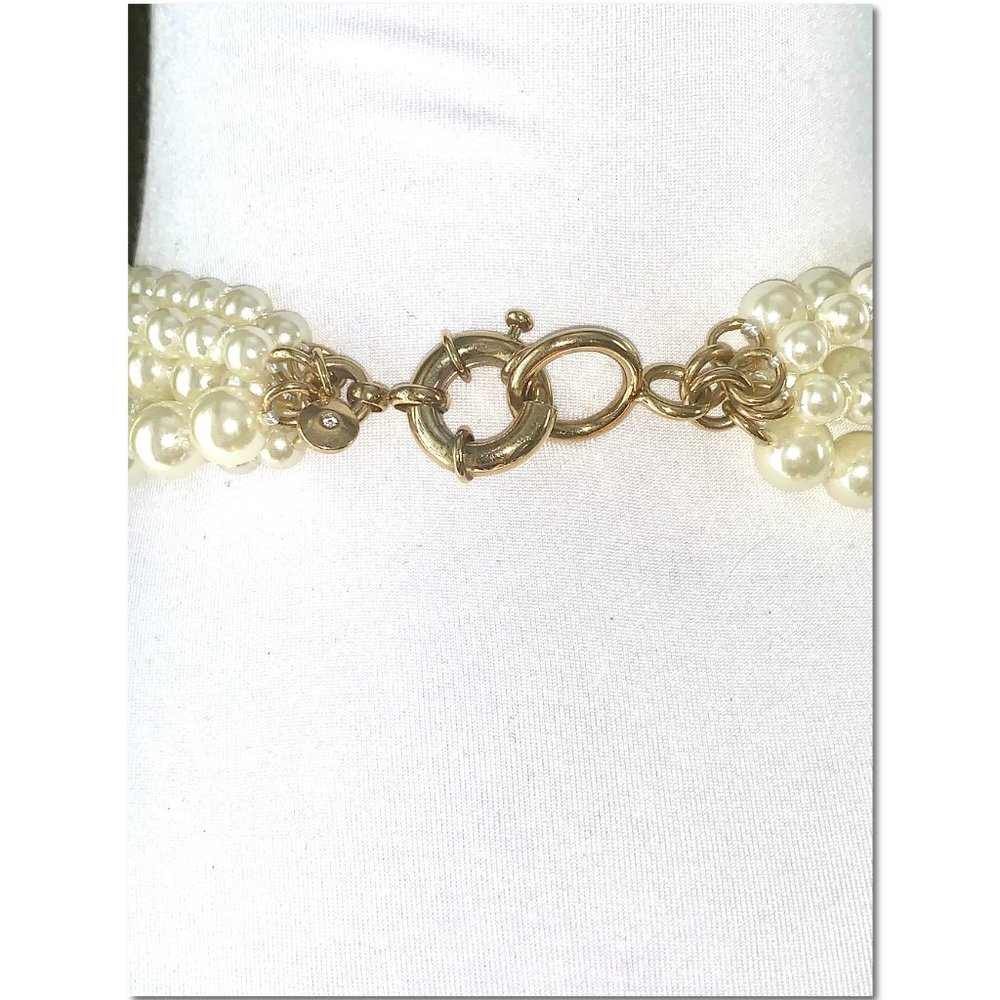 J. Crew Cascading Multistrand Faux Pearl Statement Necklace EUC - Picture 3 of 5